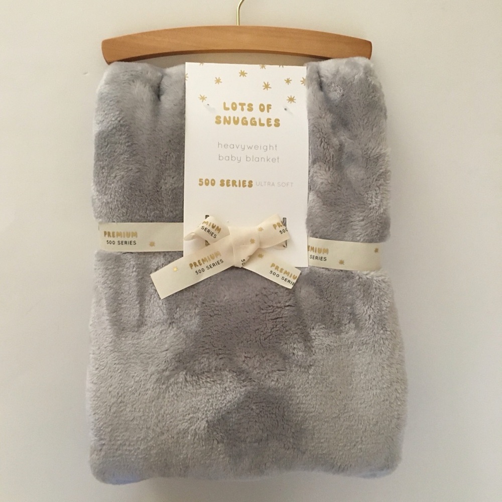 Baby Blanket Gray Heavyweight Thick Plush Ultra Soft NEW | Lots of Snuggles